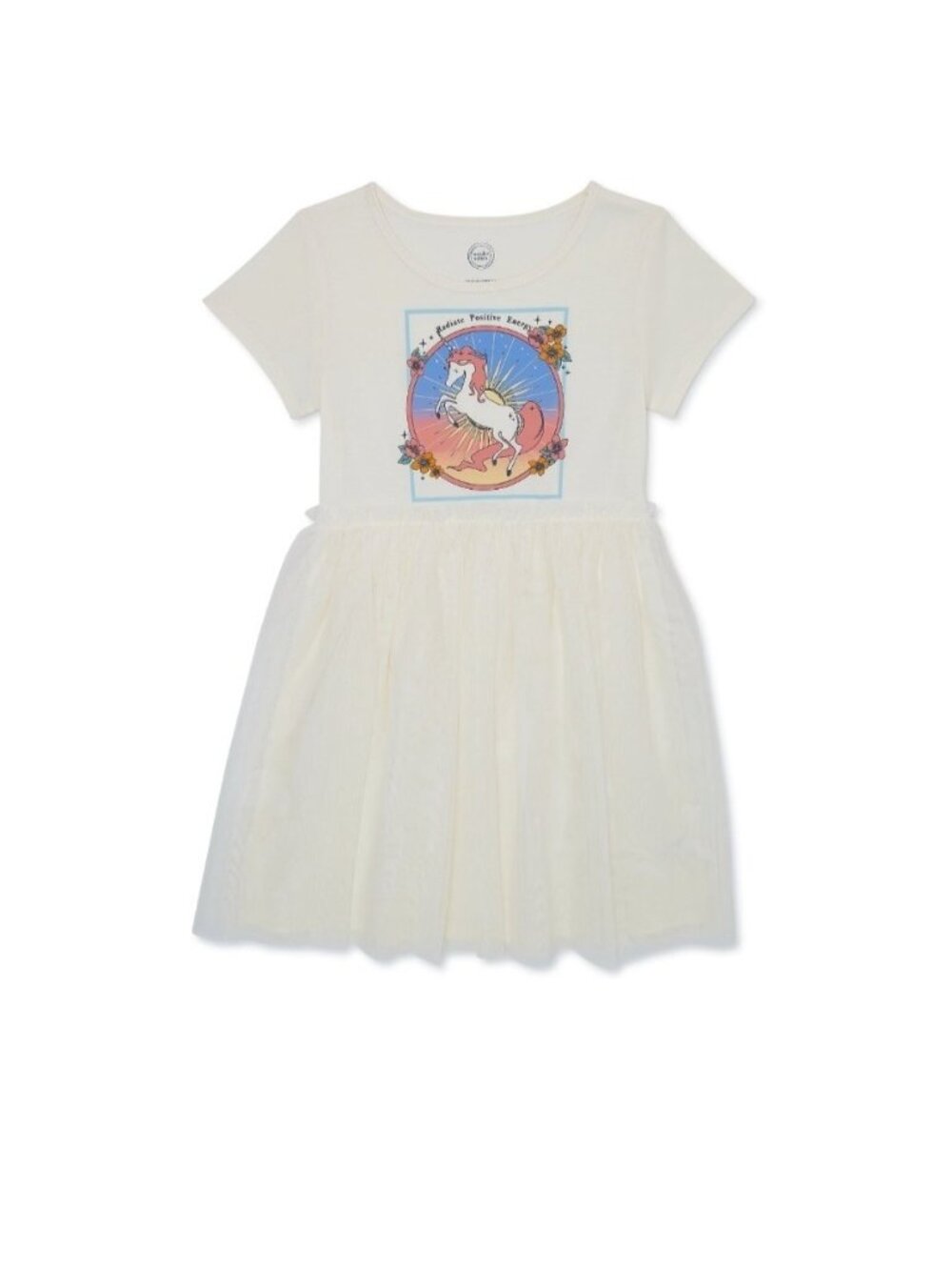 Girls Unicorn Ivory Tutu Dress, Wonder Nation Plus Size XXL (18)
